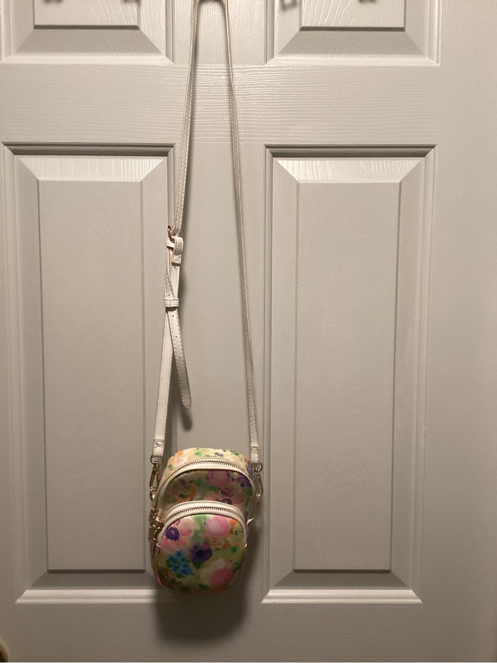 White Floral Mini Crossbody Bag